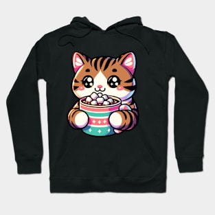 Tabby cat drinking hot chocolate Hoodie